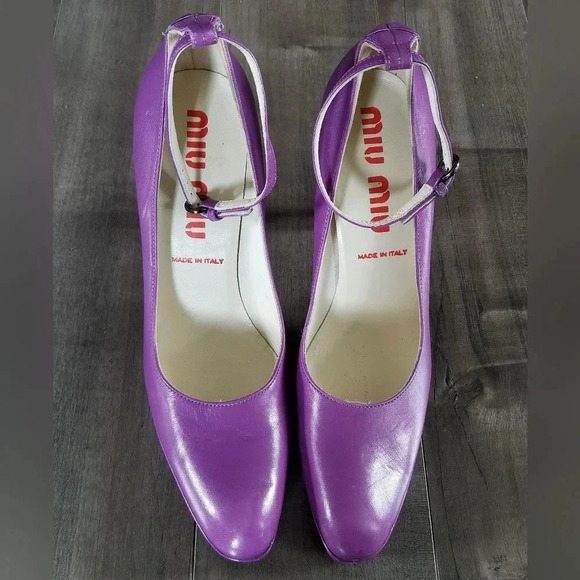 Y2K MIU MIU ARCHIVE Purple Heels Size 38.5 - Picture 4 of 8